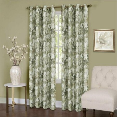 EYECATCHER 50 x 84 in. Tranquil Lined Grommet Window Curtain Panel, Green EY3158